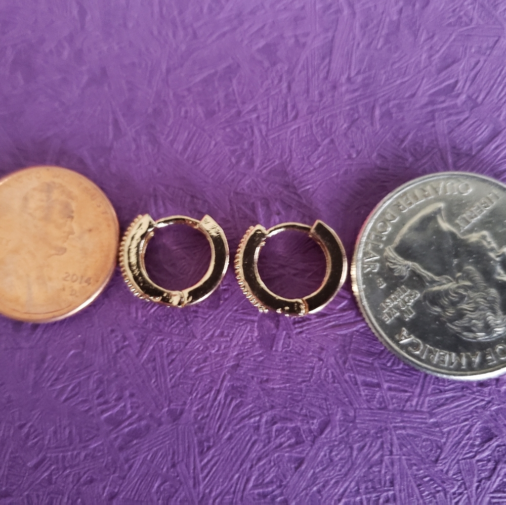Kinitial Gold  Plated Colorful Classic Hoop Baby C - Picture 5 of 5